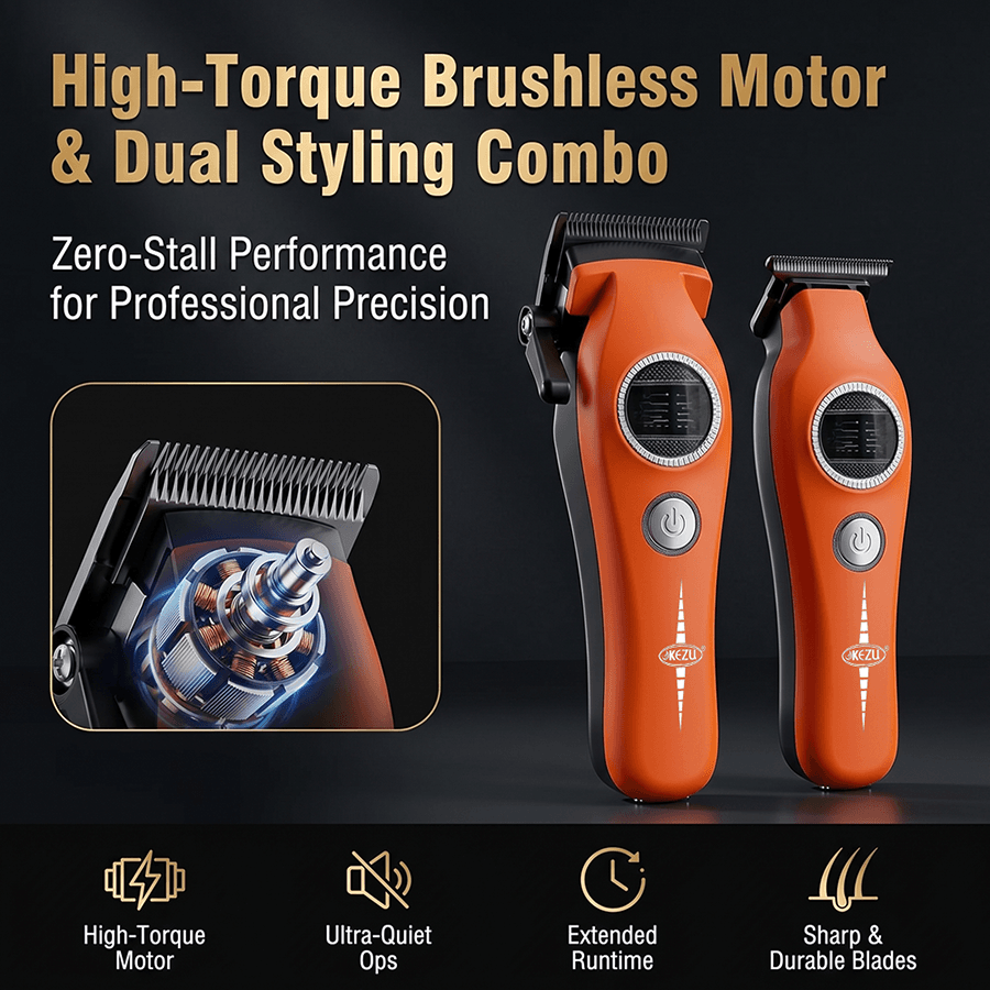 KEZU K-A85 Professional Hair Clipper Set - Brushless Motor Trimmer - Image 4