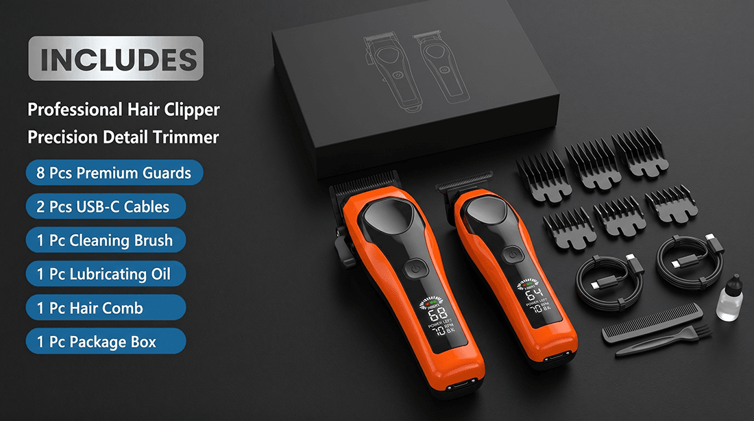 KEZU Mens IPX7 Waterproof DLC Blade Cordless Hair Clipper